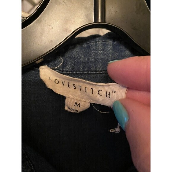 Love Stitch Denim Pearl Snap-down Shirt. Sz.M - Picture 4 of 5